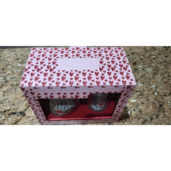 NEW Rae Dunn Artisan Valentine's Day Collection - YOURS MINE Glasses - Picture 12 of 12